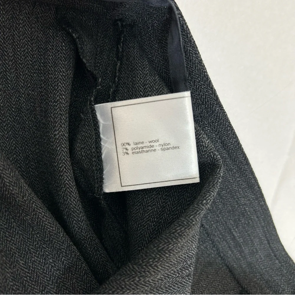 CHANEL Authentic Vintage Wool Grey Pants Trousers S